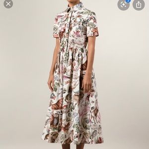Valentino animal print cotton shirt dress